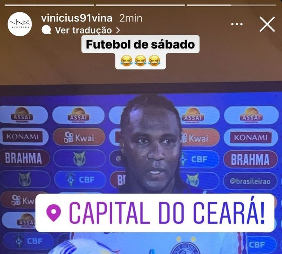 Vina, provocação, Rodallega — Foto: Reprodução / Instagram
