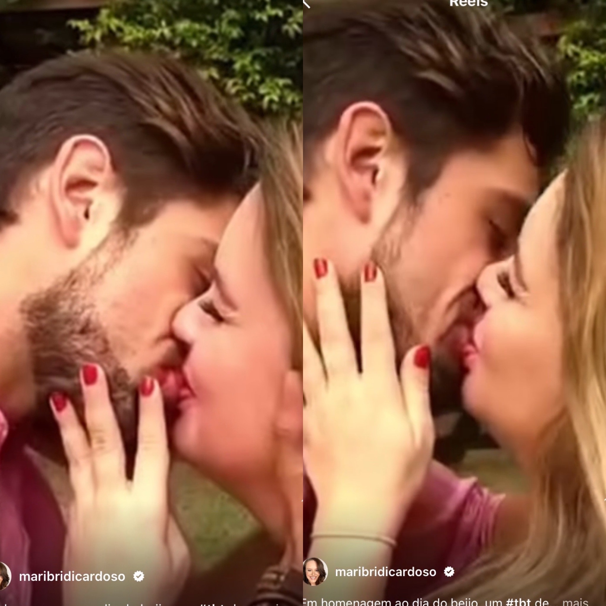Mari Bridi relembra beijo quente em vídeo nas redes (Foto: Instagram)