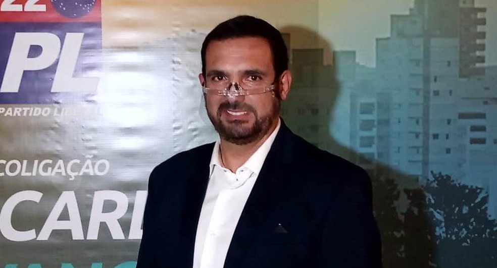Julio Cesar é oficializado candidato a prefeito de São Carlos pelo PL — Foto: Vitor Diagonel/EPTV