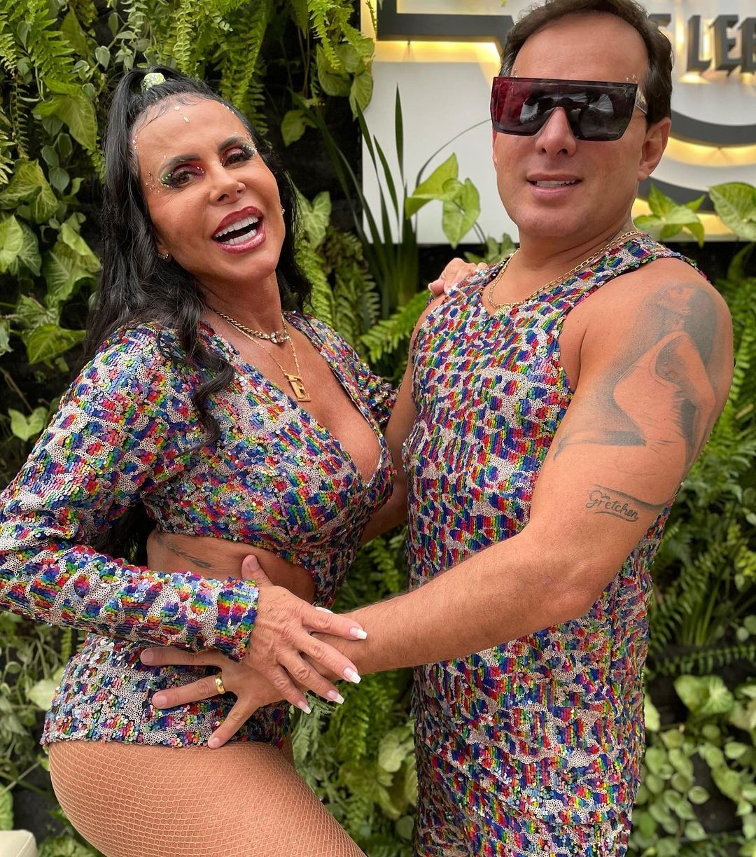 Gretchen e Esdras de Souza participam da Parada do Orgulho LGBTQIAP+ (Foto: Reprodução/Instagram)