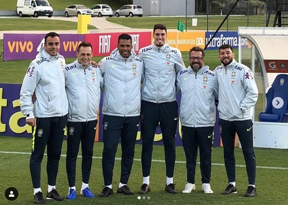 Da esquerda para a direita: Bruno Baquete, Thomaz Araújo, Fernando Lázaro, Matheus Bachi, Cleber Xavier e Carlos Eduardo Bressane — Foto: Instagram