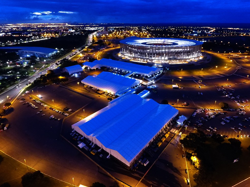 Imagem aérea da estrutura do 8º Fórum Mundial da Água (Foto: Gabriel Jabur/Agência Brasília)