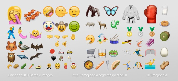 Novos emojis do Unicode 9 ainda não tem data para chegar nos principais sistemas (Foto: Divulgação/Unicode)