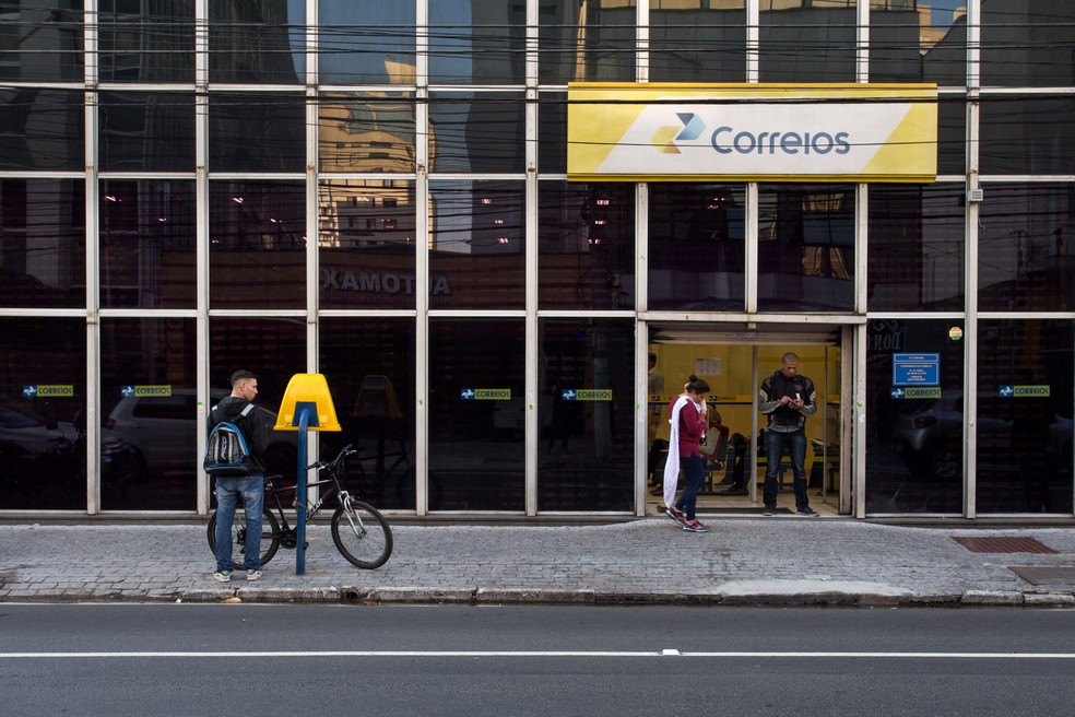 Agência dos Correios na Rua Tabapuã, Itaim Bibi, Zona Sul de SP (Foto: Marcelo Brandt/G1)