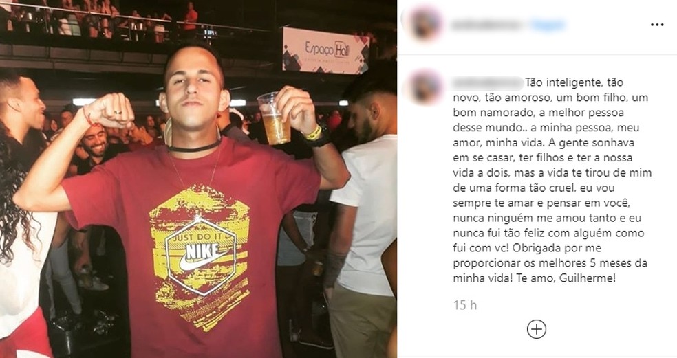 Guilherme Moreira, de 20 anos, foi uma das vítimas do acidente na Linha Amarela — Foto: Reprodução