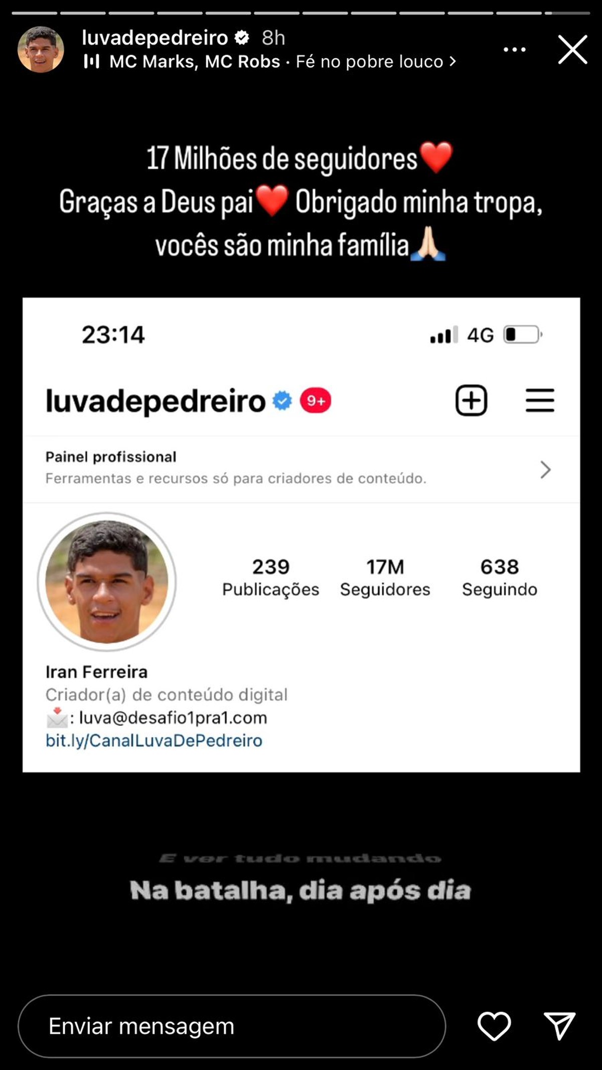 Em nova fase da carreira, Luva de Pedreiro comemora marca de 17 milhões de  seguidores em rede social: 'vocês são minha família' | Bahia | G1