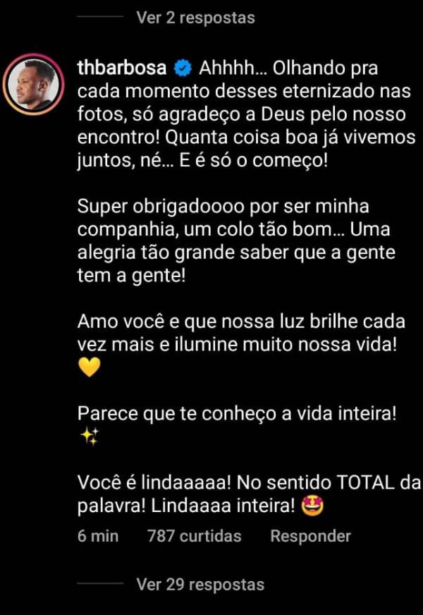 Thiaguinho responde declaração de Carol Peixinho (Foto: Reprodução/Instagram)