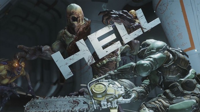 Doom retorna com um novo FPS repleto de ação frenética contra demônios (Foto: Reprodução/YouTube)