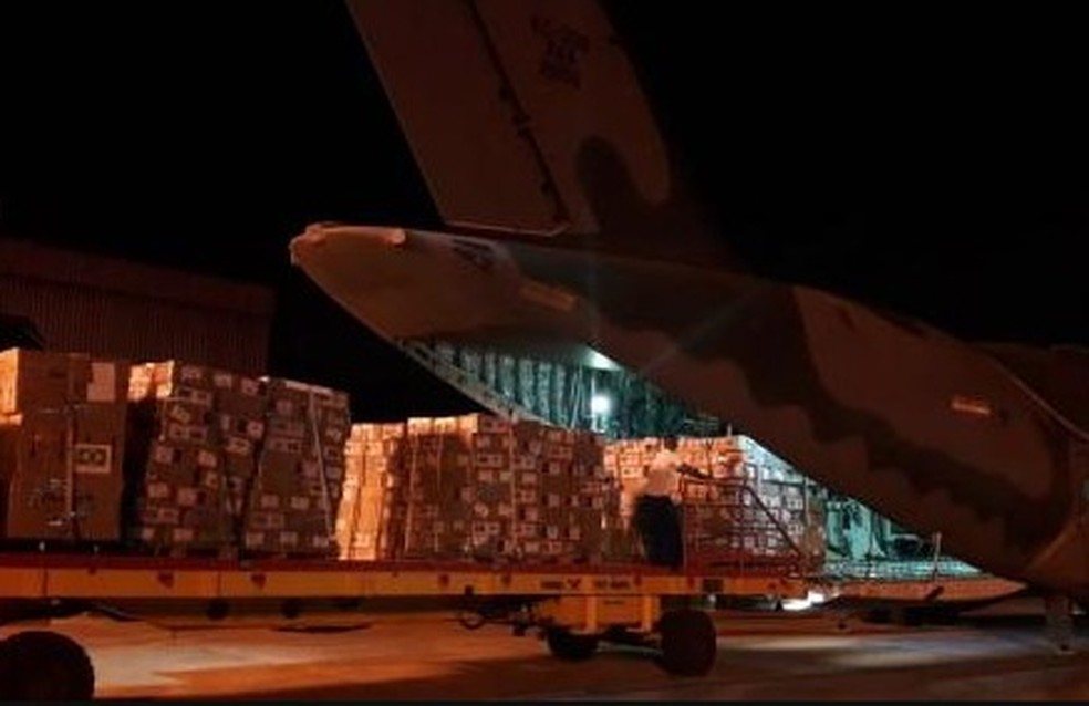 Avião da FAB levará 11,6 toneladas de ajuda humanitária à Ucrânia — Foto: FAB/Divulgação