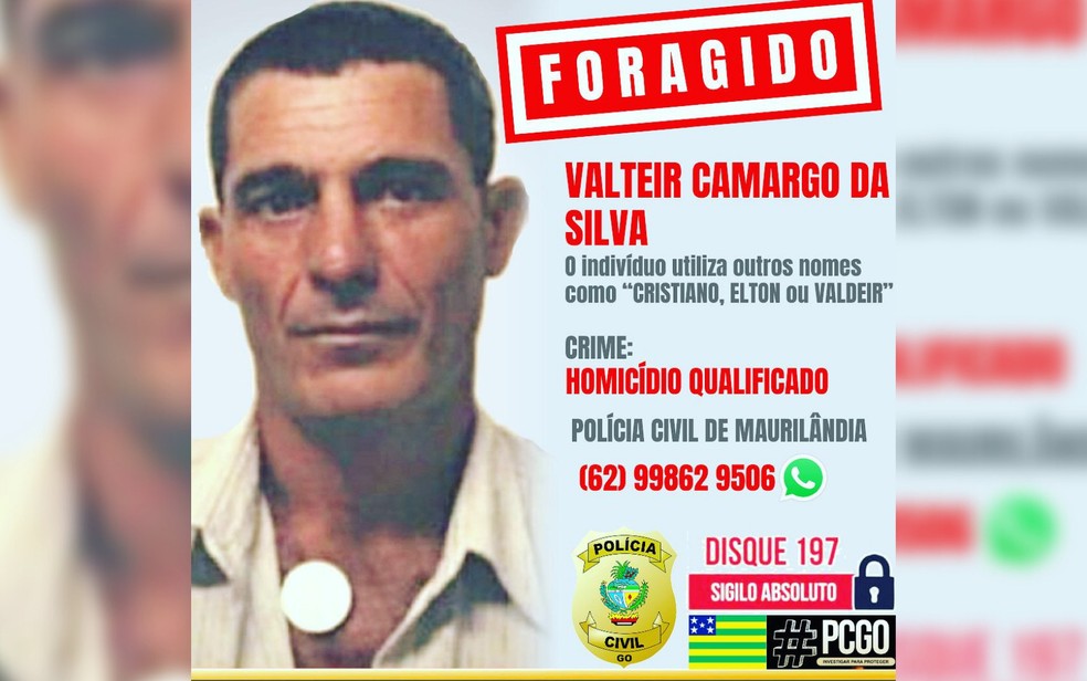 Polícia procura por homem suspeito de matar menino em milharal de Maurilândia — Foto: Divulgação/Polícia Civil