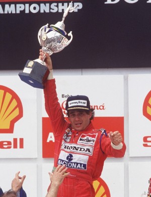 Ayrton Senna e Gerhard Berger no GP do Brasil de 1991 com a McLaren (Foto: Getty Images)