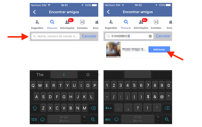 Adicionando um contato no Facebook para Android encontrado através do número de telefone (Foto: Reprodução/Marvin Costa) 