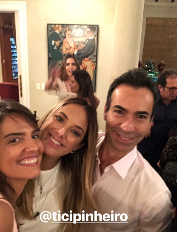 Luciana Cardoso, Ticiane Pinheiro e Cesar Tralli (Foto: Reprodução / Instagram)