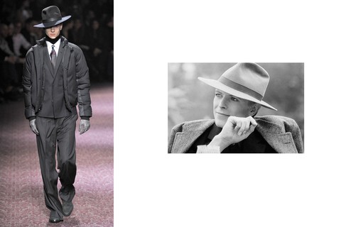 Alber Elbaz "emprestou" o chapéu de Bowie para a coleção masculina de inverno 2011 da Lanvin