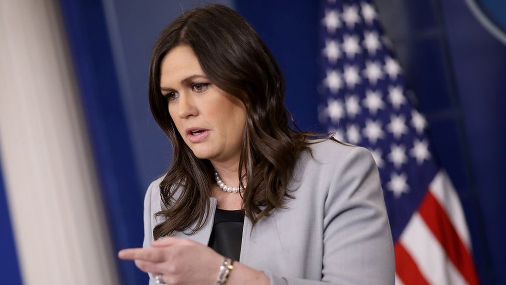 A porta-voz da Casa Branca, Sarah Sanders (Foto: Getty Images)