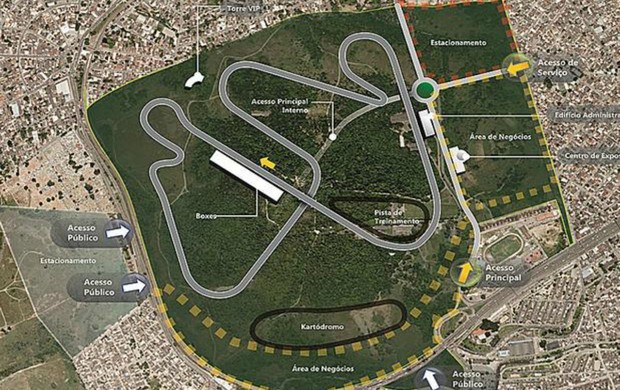 Projeto do circuito para o novo autódromo do Rio de Janeiro, em Deodoro (Foto: Divulgação)