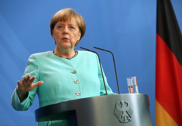 A chanceler alemã Angela Merkel após encontro para discutir Brexit (Foto: Adam Berry/Getty Images)