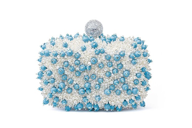 Turqoise and white glass beads referenced Native American culture for Roger Vivier's 