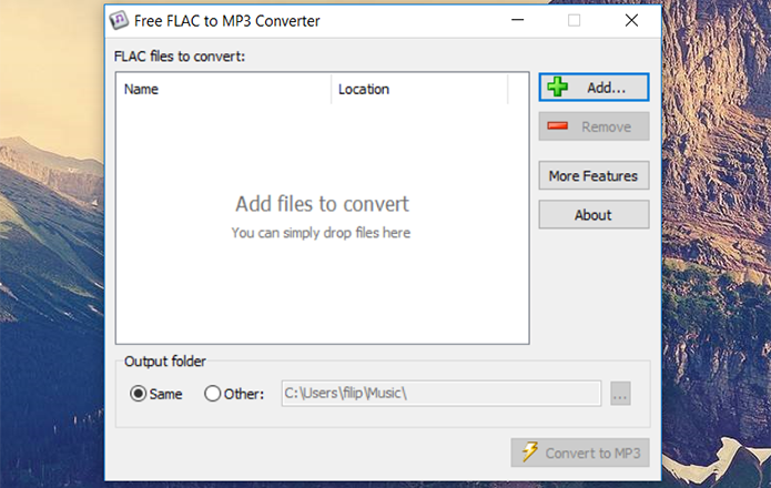Free FLAC to MP3 permite conversão de arquivos de forma gratuita (Foto: Reprodução/Filipe Garrett)