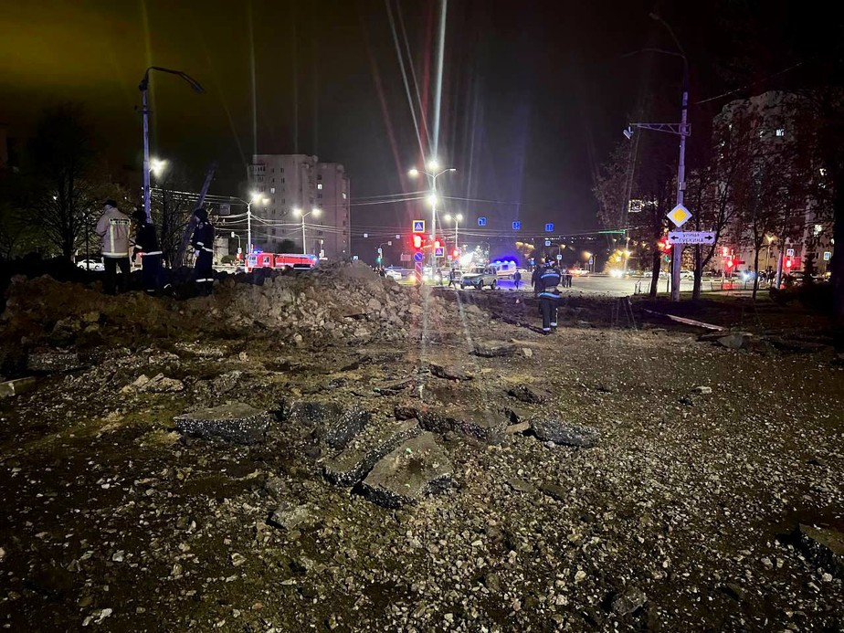 Explosão no centro da cidade russa de Belgorod provocou danos, segundo autoridades russas.