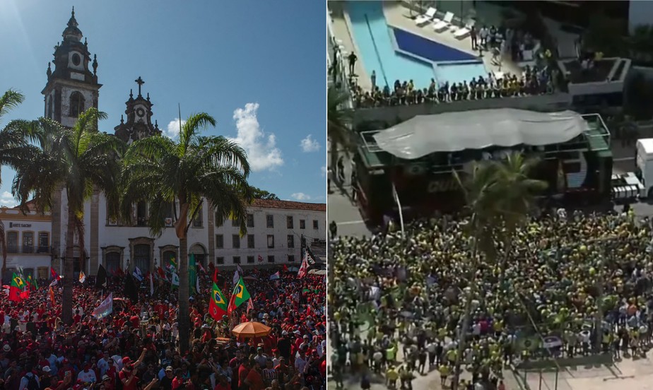 Atos de Lula e Bolsonaro organizados em Recife