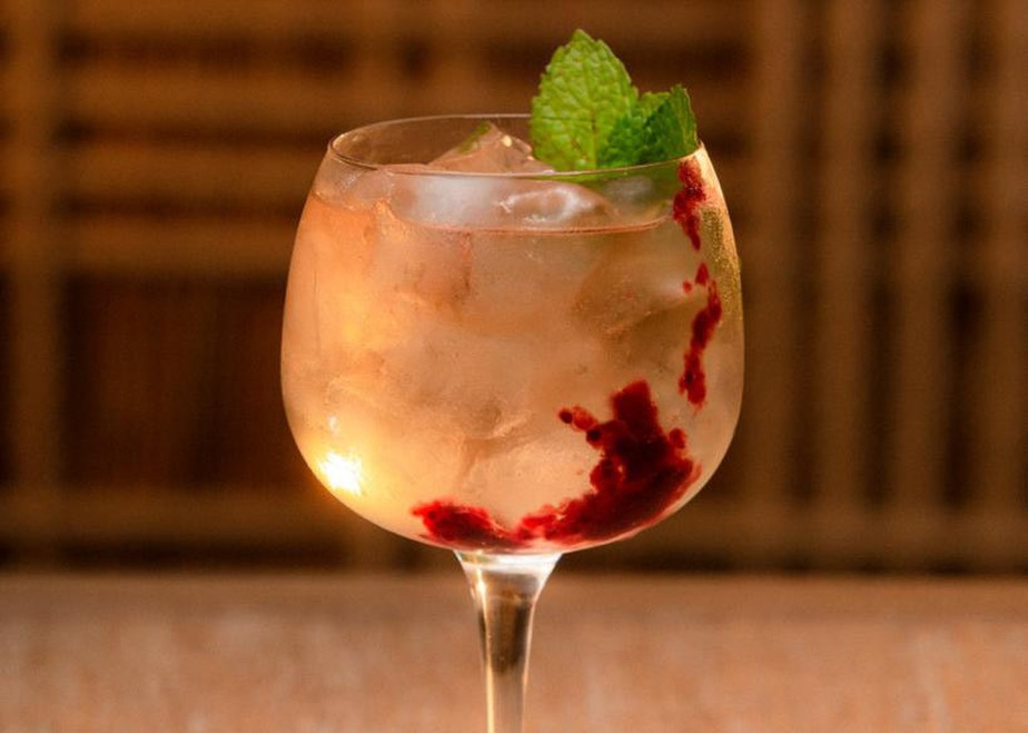 Gin com frutas vermelhas, tônica e hortelã é um drinque refrescante e apresentável para todos os momentos