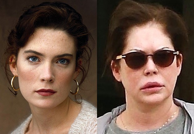 Lara Flynn Boyle nos anos 90 e em 2018 (Foto: Reprodução e BackGrid)