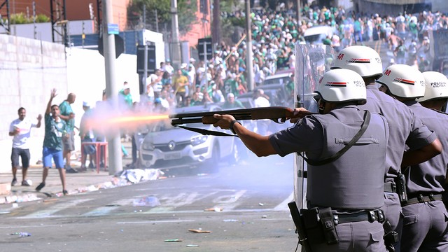 Confusão dérbi 195, torcida Guarani e PM