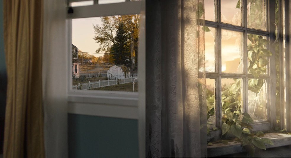 Janela do menu do jogo foi uma referência direta para o quarto de Bill e Frank — Foto: Reprodução/HBO Max