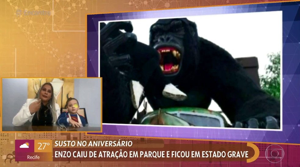 Menino caiu de atração em parque temático de SC no dia 19 de junho — Foto: TV Globo