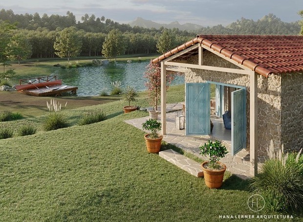 Casa no lago do rancho da montanha de Bruno Gagliasso e Giovanna Ewabnk (Foto: Reprodução / Instagram)