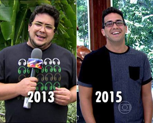 André Marques: antes e depois da cirurgia (Foto: TV Globo)