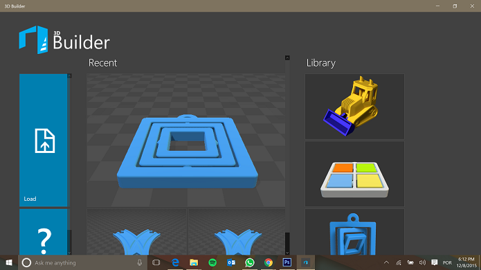3D Builder é um programa gratuito embutido no Windows 10 (Foto: Reprodução/Elson de Souza)