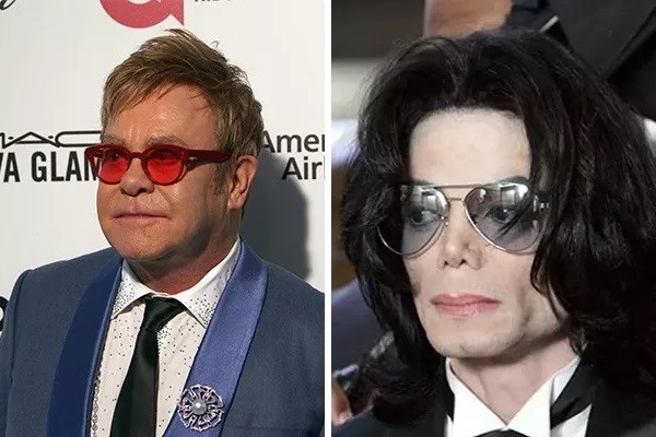Os cantores Elton John e Michael Jackson (Foto: Getty Images)