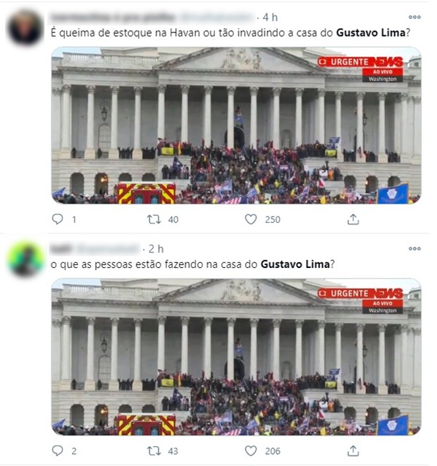 Internautas comparam a mansão de Gusttavo Lima ao Congresso norte-americano (Foto: Reprodução/Twitter)