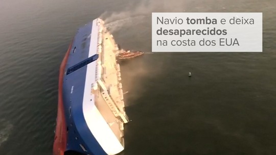Navio que transportava carros tomba e deixa desaparecidos na costa dos EUA