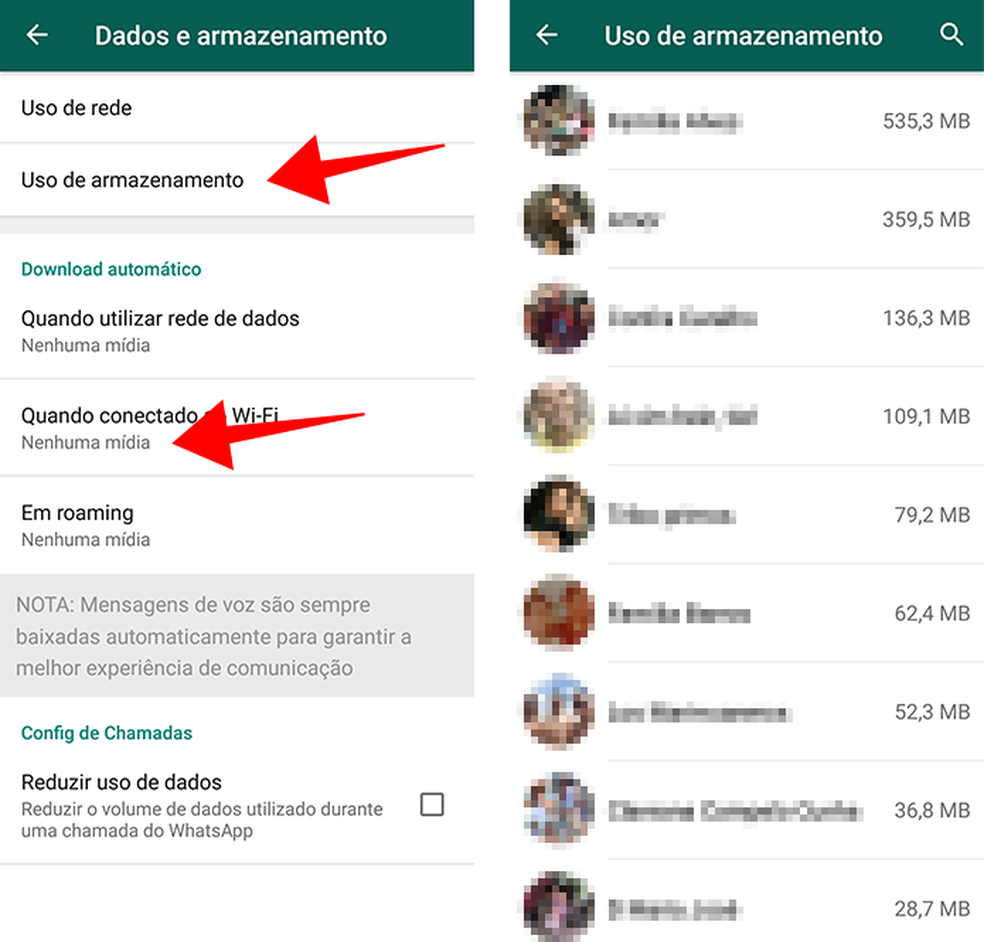 Desligue o download de mídias e saiba quais conversas são as mais pesadas (Foto: Reprodução/Paulo Alves)