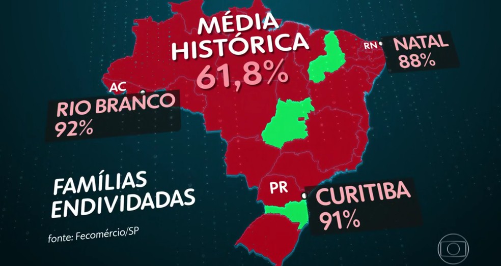 Rio Branco tem a maior taxa de famílias endividadas do Brasil — Foto: Reprodução
