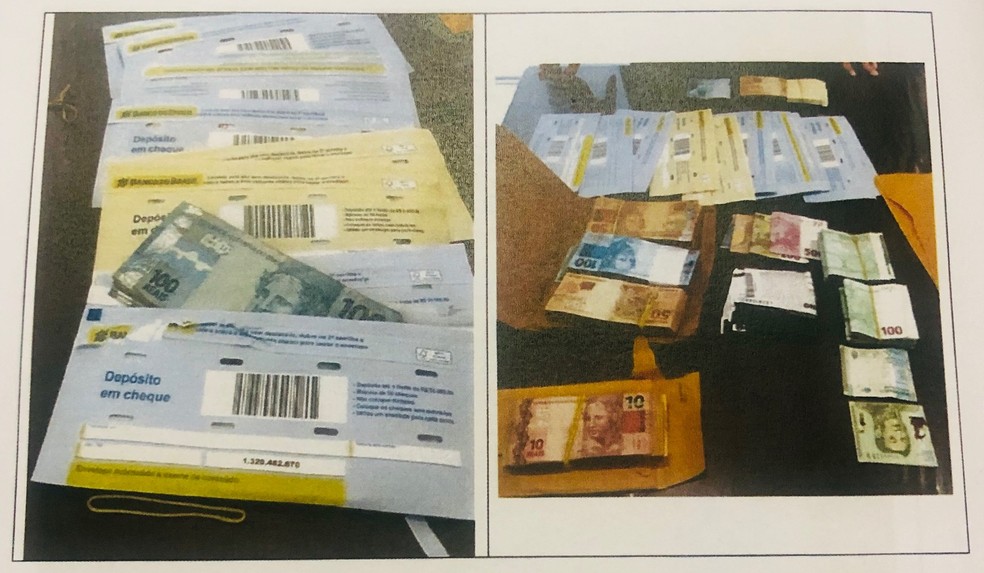 Dinheiro encontrado pela Polícia Federal na casa do deputado Fernando Coelho Bezerra Filho — Foto: Reprodução