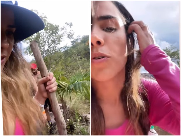 Wanessa Camargo conta com ajuda de cajado em trilha na região da Chapada dos Veadeiros (Foto: Reprodução/Instagram)