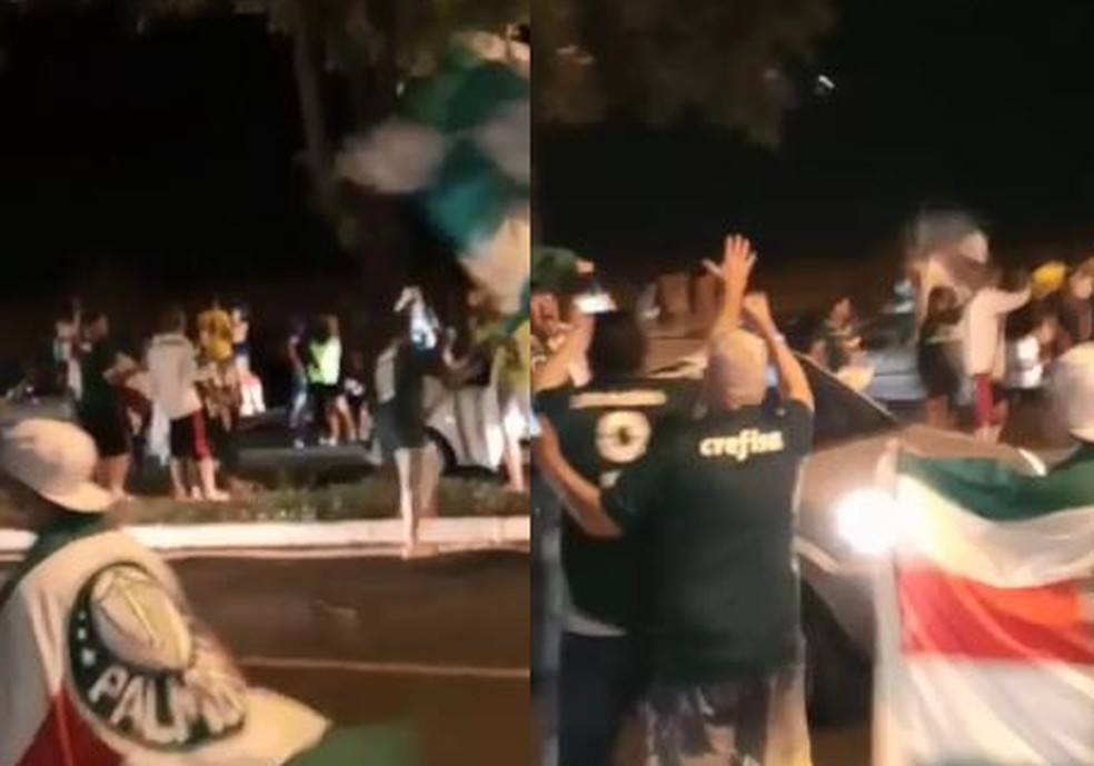 Comemoração do título do Palmeiras gerou aglomeração em Bauru — Foto: Arquivo pessoal