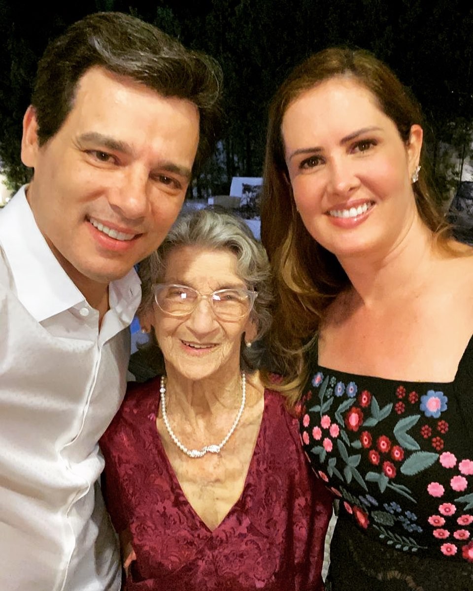 Celso Portiolli, a mãe, Dibe Portiolli, e a mulher, Suzana Marchi (Foto: Reprodução/Instagram)