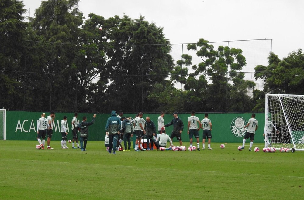 Roger leva todo elenco a campo em reapresentação do Palmeiras
