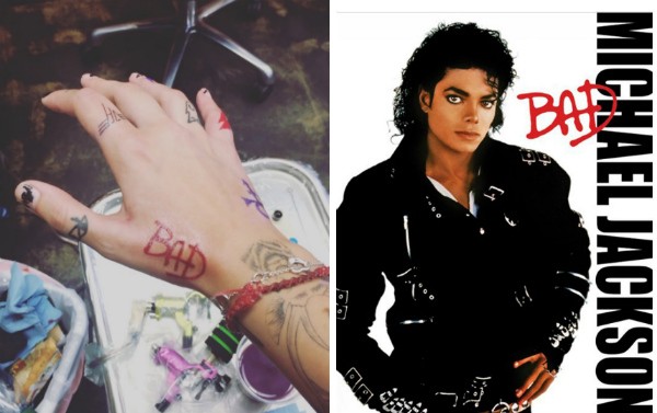 Paris Jackson tatuou a palavra 'Bad' em homenagem ao disco de 1987 de Michael Jackson (Foto: Instagram/Reprodução)