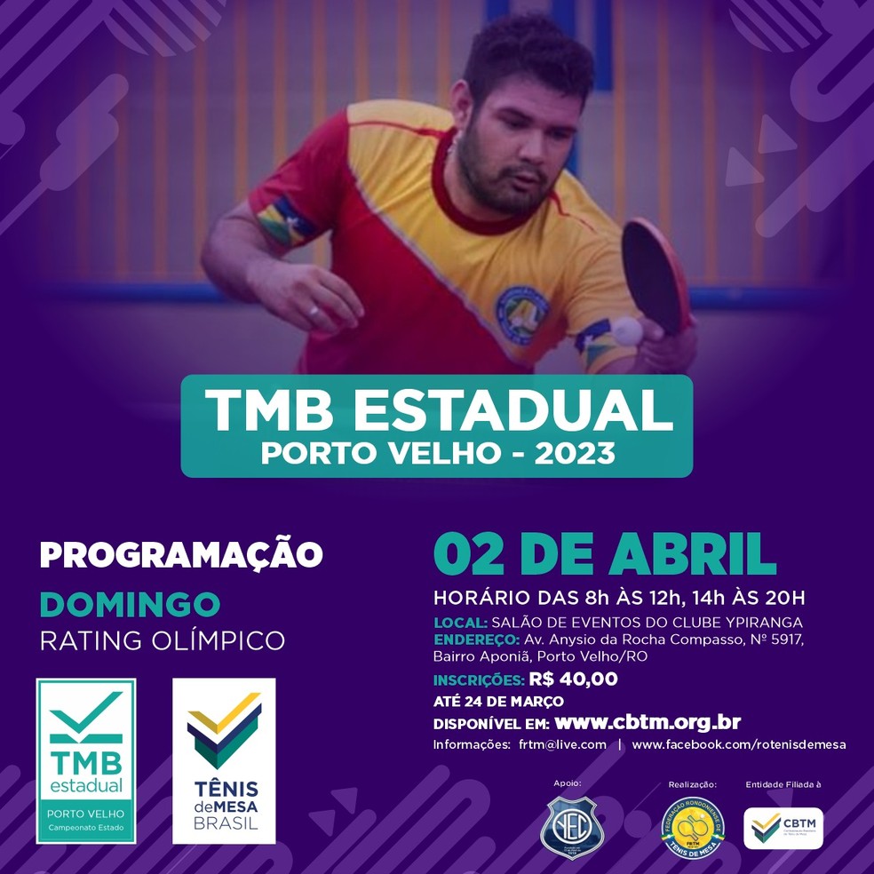 TMB Estadual ocorre em Porto Velho no dia 2 de abril (Foto: Divulgação/FRTM )