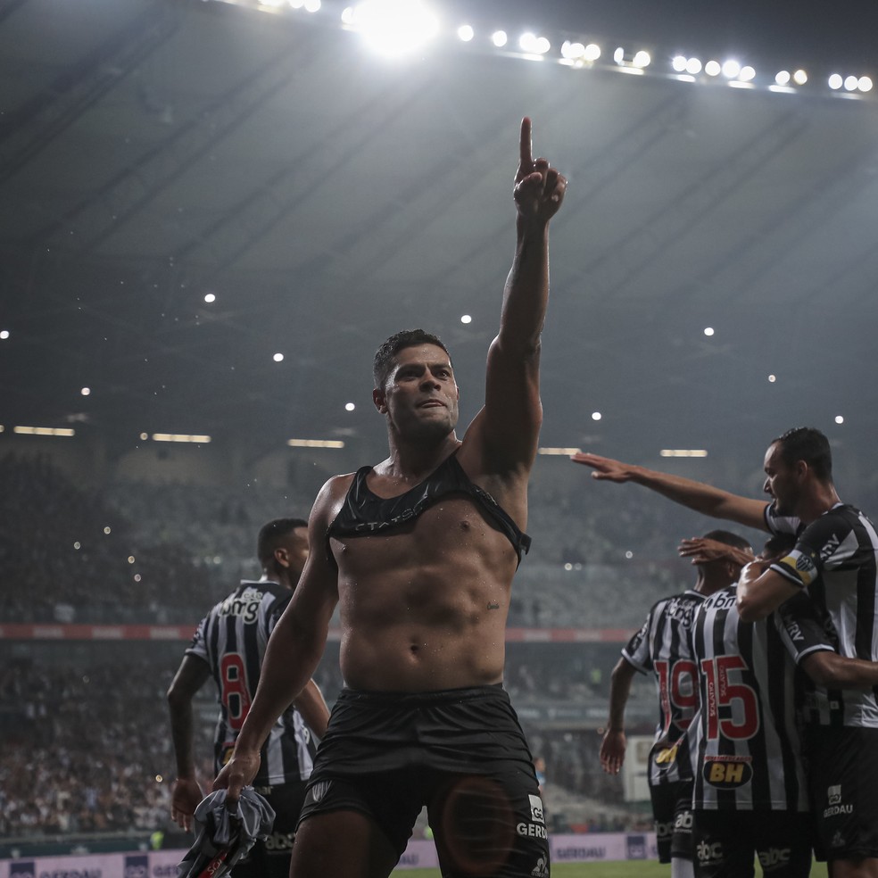 Hulk celebra dois gols pelo Atlético na final do Mineiro 2022 — Foto: Pedro Souza/Atlético