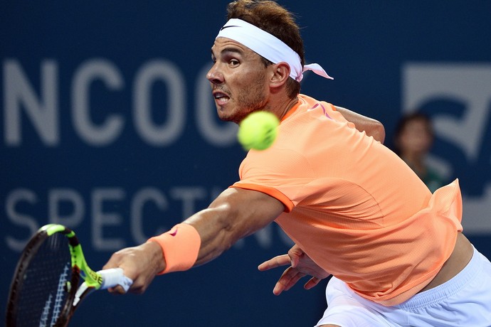Rafael Nadal na derrota para Milos Raonic no ATP de Brisbane tênis (Foto: Saeed KHAN / AFP) Rafael Nadal na derrota para Milos Raonic no ATP de Brisbane tênis (Foto: Saeed KHAN / AFP)