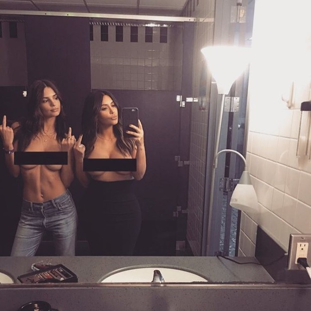 Emily Ratajkowski e Kim Kardashian (Foto: Reprodução)