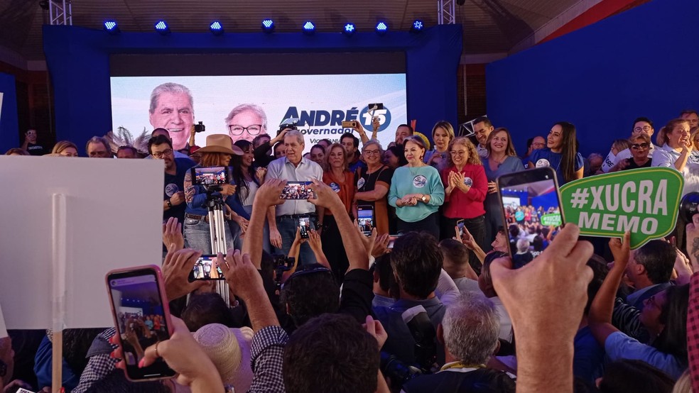 Anúncio oficial da candidatura foi feito nesta sexta durante convenção partidária  Foto: Anderson Viegas/ g1MS
