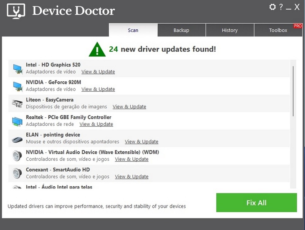 Device Doctor é uma ferramenta simples e objetiva para atualizar drivers no Windows — Foto: Reprodução/Raquel Freire